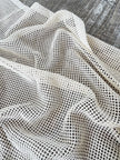 Mesh Cotton Soft Organic Fabric, Ecru White .