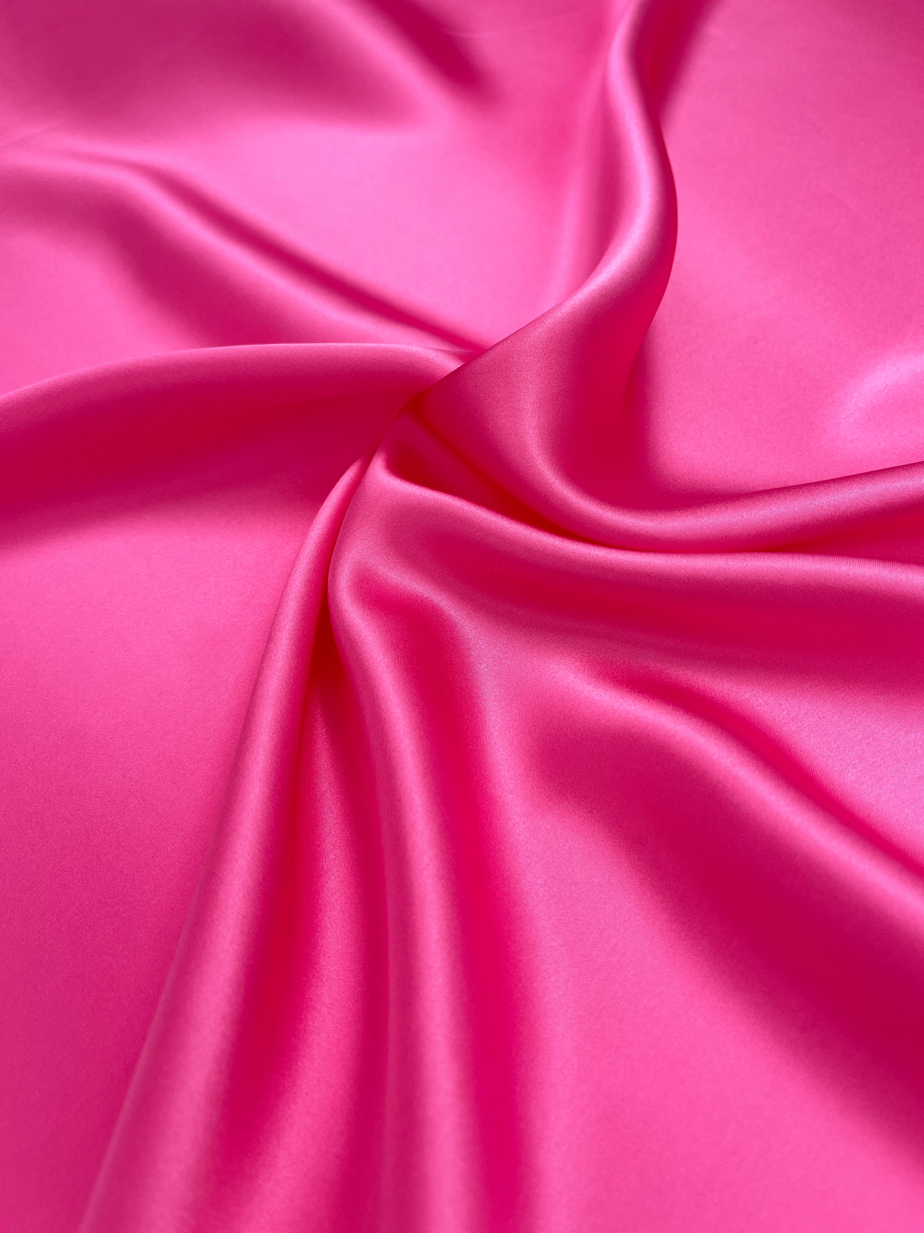 Pink Satin Pure Silk, Silk By The Yard, Silk Chiffon, Mulberry Silk.