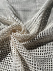 Mesh Cotton Soft Organic Fabric, Ecru White .