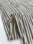 Beige Striped- Black Striped- Brown Striped Neutral Organic Cotton Fabric.