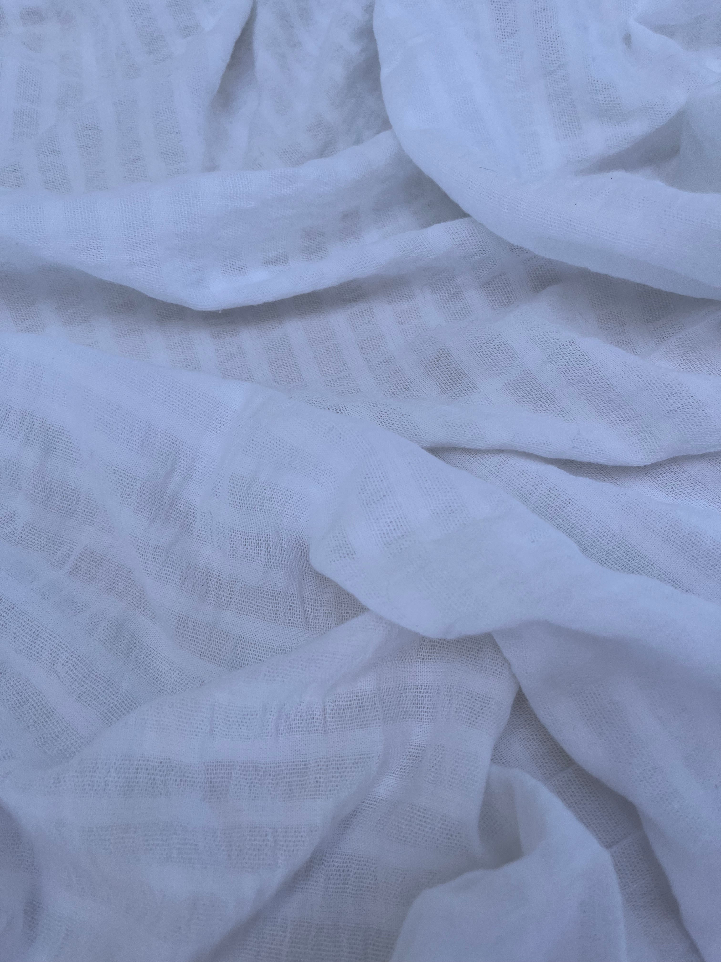 Cotton Fabric With Stripes, Brown, Green, Black, Cream, White Colour Options Available.
