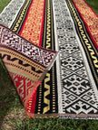 Ağır Gramajlı Kalın Jakarlı Pamuklu Kumaş Metre Başına 400/m2 - Döşemelik Geleneksel Anadolu Etnik Desenli - Döşemelik Kumaşlar. %70 Pamuk %30 Polyester - 140 cm Genişlik. Halı Dokuma. Çok Renkli Seçenekler, Sarı Mavi, Kırmızı Siyah Renk.