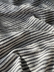 Beige Striped- Black Striped- Brown Striped Neutral Organic Cotton Fabric.