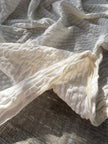 Beige Striped- Black Striped- Brown Striped Neutral Organic Cotton Fabric.