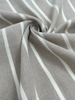 Gray- White Striped Linen Organic Cotton Blended Fabric By The Meter.