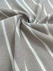 Gray- White Striped Linen Organic Cotton Blended Fabric By The Meter.