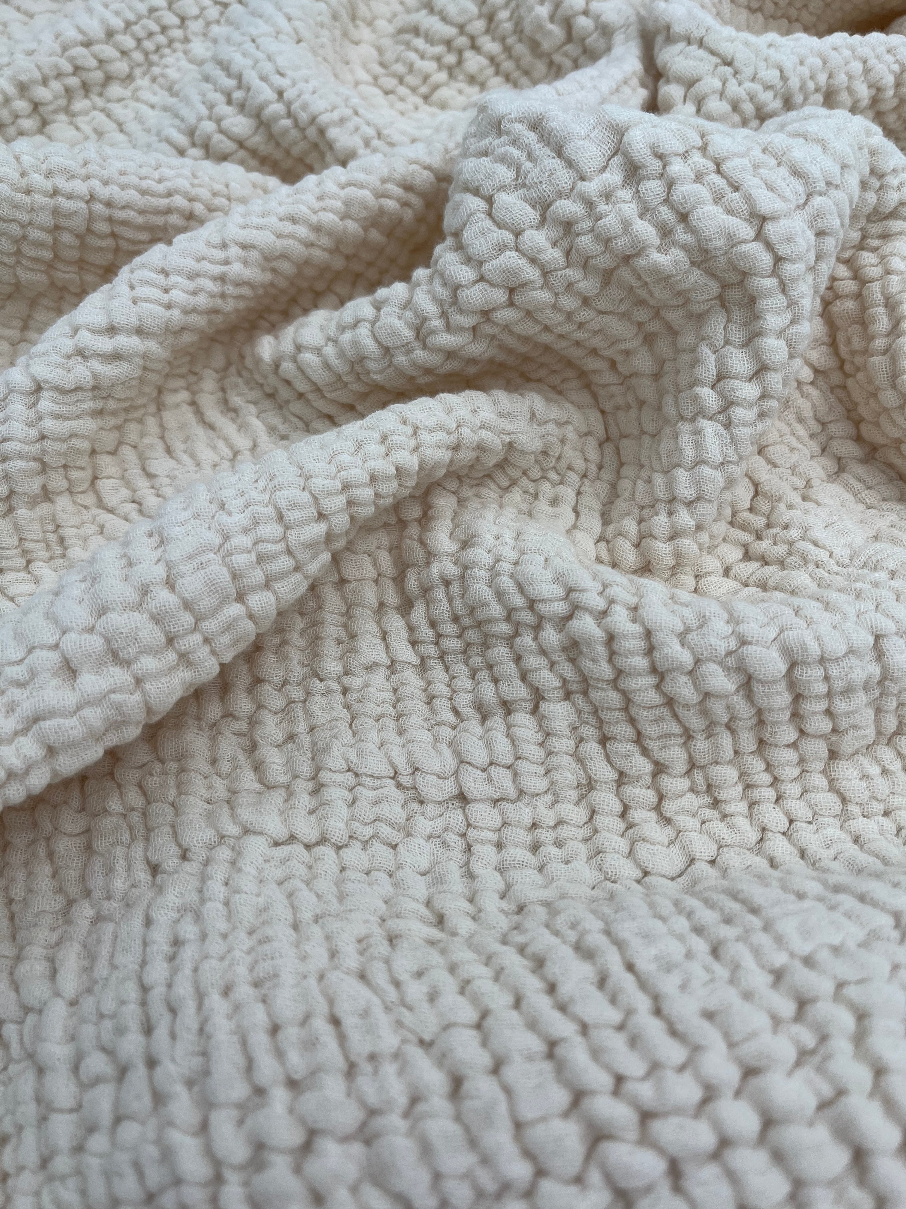 Tissu mousseline par cour - Tissu mousseline biologique - Mousseline de coton pour bébé - Tissu gaze 4 couches par mètre, 180 CM DE LARGEUR. Couverture nouveau-né.