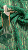 Tissu de lin vert viridian par cour, tissu en coton biologique, tissus naturels semi-transparents texturés à la main