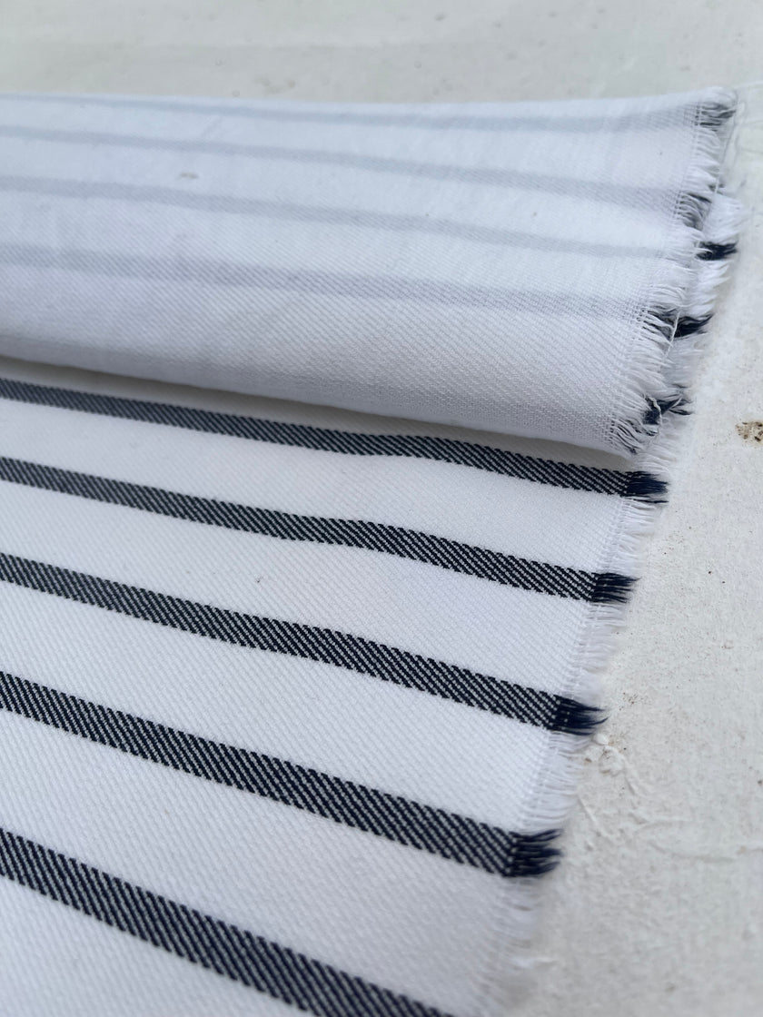 Ağır Ağırlıklı Yumuşatılmış Pamuklu Kumaş Metre Başına 400/m2 - Döşemelik Çizgili Fransız Stili - Doğal Döşemelik Kumaşlar. %100 Pamuk - 150 cm Genişlik