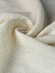 Tissu en coton biologique neutre non blanchi ivoire au mètre, tissu froissé, large largeur.