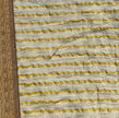 Yellow Striped Organic Cotton Fabric By The Meter, Crinkle Fabric With Pin Stripes.