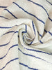 Navy - Black Striped Neutral Organic Cotton Fabric By The Meter.