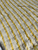 Yellow Striped Organic Cotton Fabric By The Meter, Crinkle Fabric With Pin Stripes.