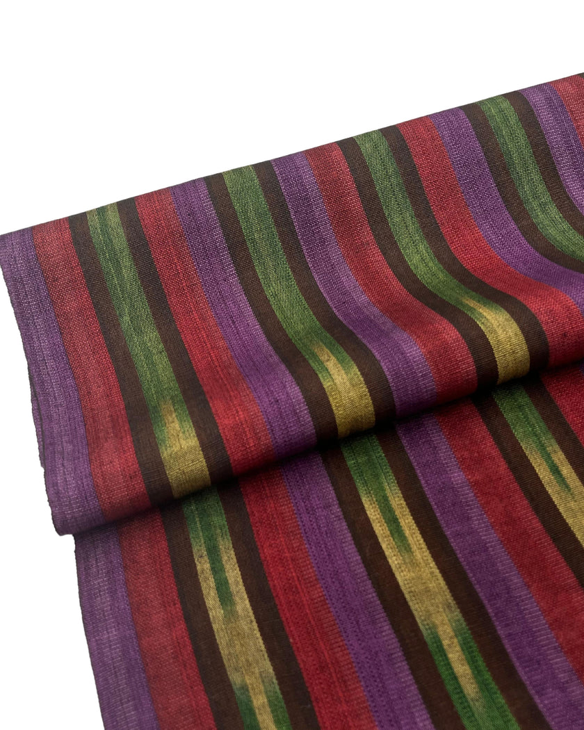 Osmanlı Başlık İçin Mor Kırmızı İkat Çizgili Lüks İpek Döşeme, Ev Tekstili İç Mekan Kumaşları: Yastık Kılıfları, Kimono Esintili Tasarımlar, İpek Şantung, El Dokuma Kumaşlar