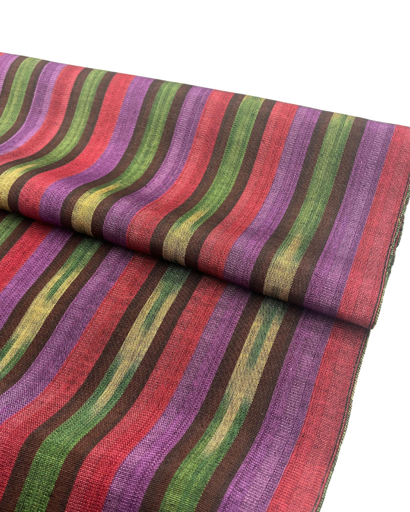 Osmanlı Başlık İçin Mor Kırmızı İkat Çizgili Lüks İpek Döşeme, Ev Tekstili İç Mekan Kumaşları: Yastık Kılıfları, Kimono Esintili Tasarımlar, İpek Şantung, El Dokuma Kumaşlar