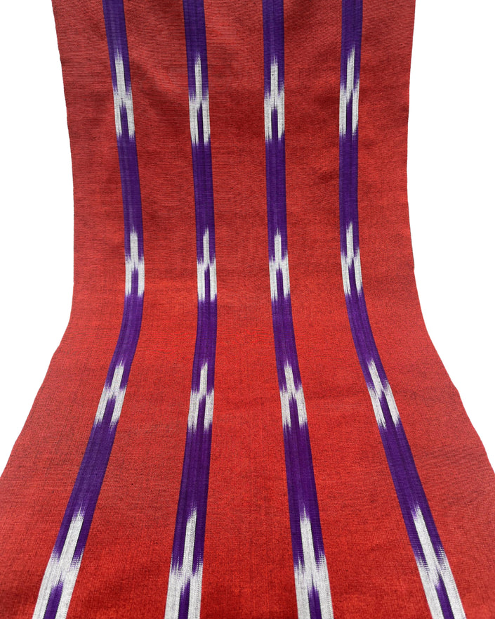 Purple Red Ikat Striped Silk Home Textile Interior Fabrics.