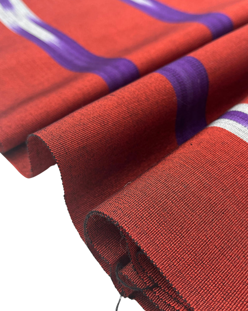 Osmanlı Başlık İçin Mor Kırmızı İkat Çizgili Lüks İpek Döşeme, Ev Tekstili İç Mekan Kumaşları: Yastık Kılıfları, Kimono Esintili Tasarımlar, İpek Şantung El Dokuma Kumaş