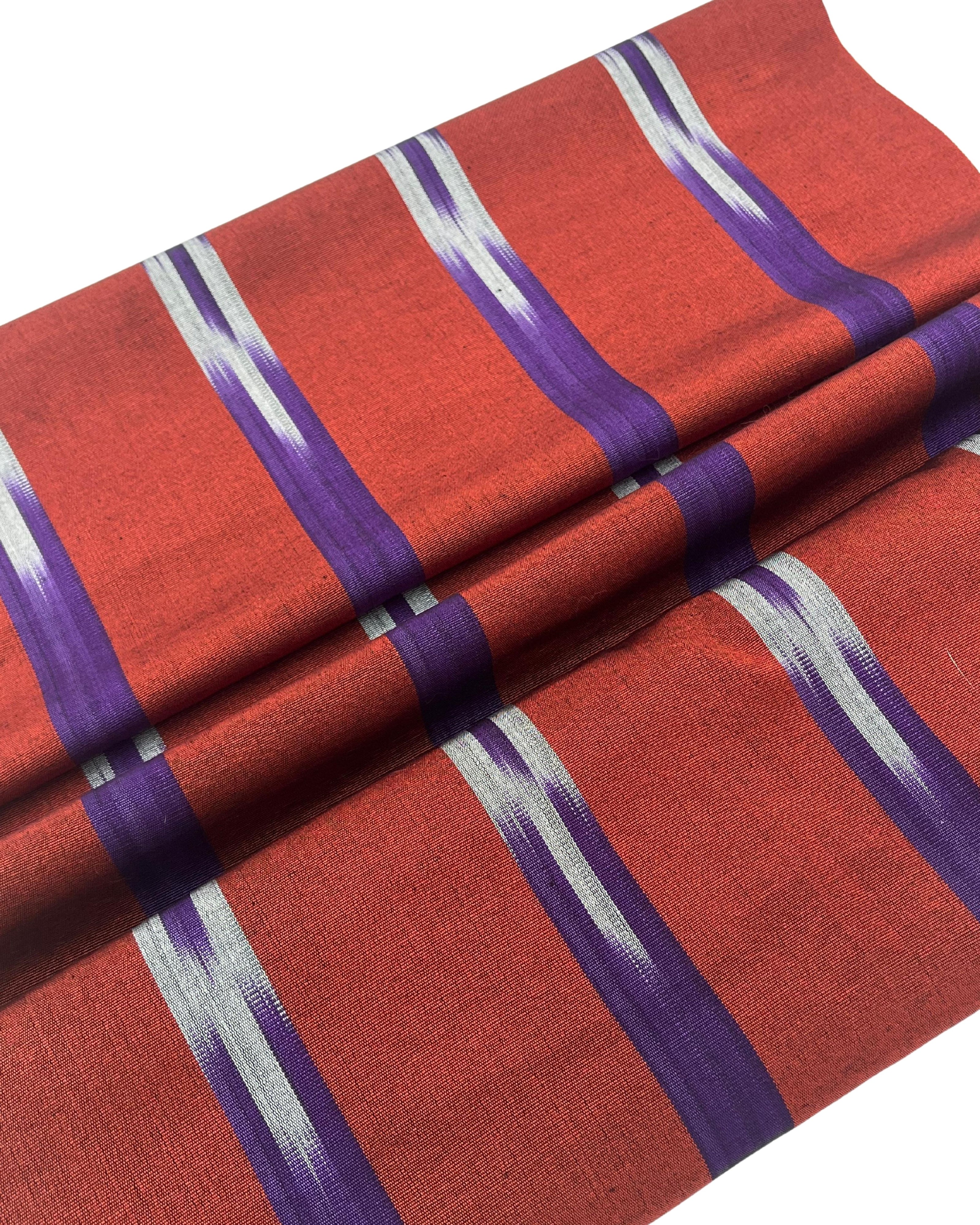 Purple Red Ikat Striped Silk Home Textile Interior Fabrics.