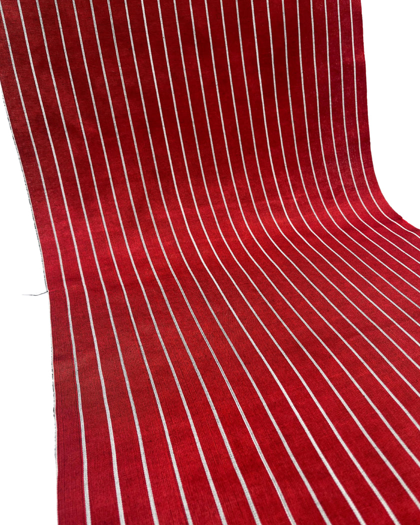 Osmanlı Başlıklı Kırmızı Gümüş Çizgili Lüks İpek Döşeme, Ev Tekstili İç Mekan Kumaşları: Yastık Kılıfları, Kimono Esintili Tasarımlar, İpek Şantung.