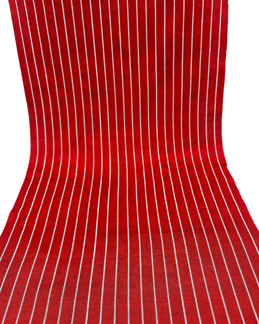 Osmanlı Başlıklı Kırmızı Gümüş Çizgili Lüks İpek Döşeme, Ev Tekstili İç Mekan Kumaşları: Yastık Kılıfları, Kimono Esintili Tasarımlar, İpek Şantung.