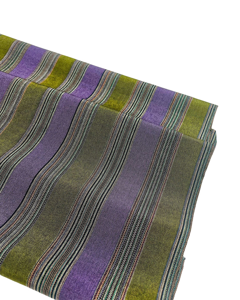 Mor Yeşil Çizgili Lüks İpek Döşeme Osmanlı Başlık, Ev Tekstili İç Mekan Kumaşları: Yastık Kılıfları, Kimono Esintili Tasarımlar, Saten İpek Şantung.