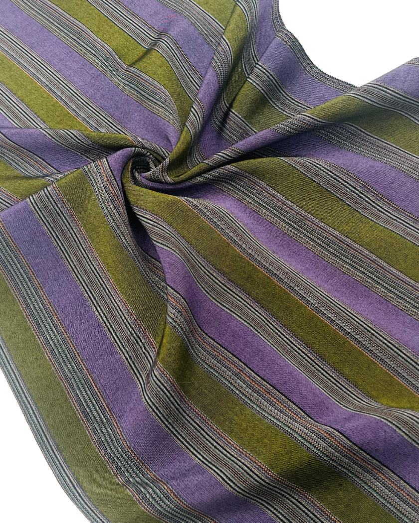 Mor Yeşil Çizgili Lüks İpek Döşeme Osmanlı Başlık, Ev Tekstili İç Mekan Kumaşları: Yastık Kılıfları, Kimono Esintili Tasarımlar, Saten İpek Şantung.