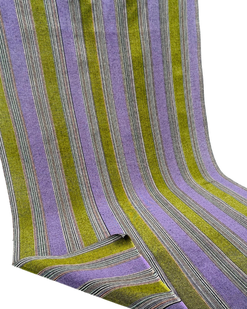 Mor Yeşil Çizgili Lüks İpek Döşeme Osmanlı Başlık, Ev Tekstili İç Mekan Kumaşları: Yastık Kılıfları, Kimono Esintili Tasarımlar, Saten İpek Şantung.