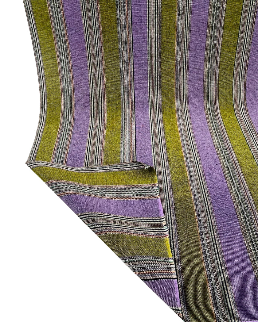 Mor Yeşil Çizgili Lüks İpek Döşeme Osmanlı Başlık, Ev Tekstili İç Mekan Kumaşları: Yastık Kılıfları, Kimono Esintili Tasarımlar, Saten İpek Şantung.