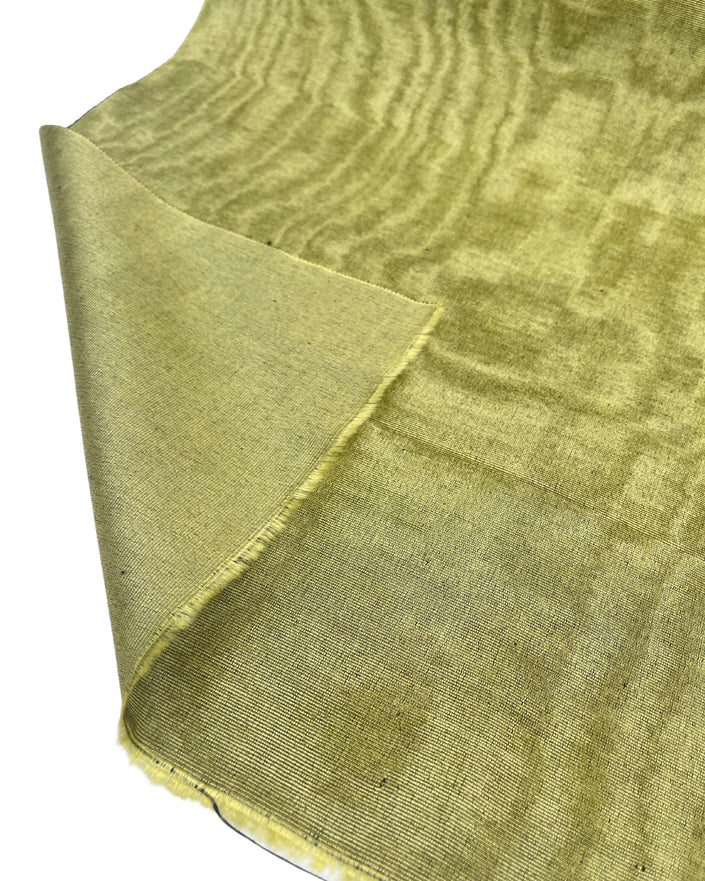Light Green Silk Fabric, Moire Silk Fabric, Silk By The Yard. Watermark Pattern.