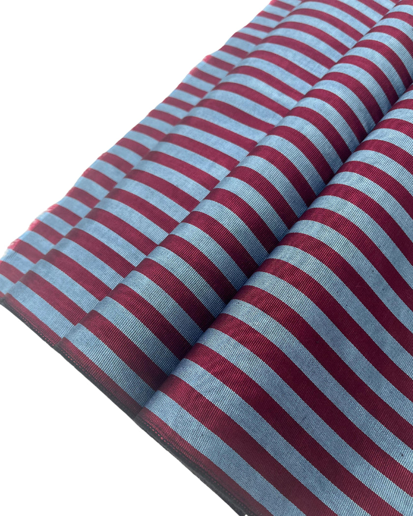 Osmanlı Başlık İçin Mavi Bordo Çizgili Lüks İpek Döşeme, Ev Tekstili İç Mekan Kumaşları: Yastık Kılıfları, Kimono Esintili Tasarımlar, İpek El Dokuma Kumaşlar, Şantung