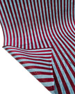 Blue Burgundy Striped Silk Home Textile Interior Fabric Moire.