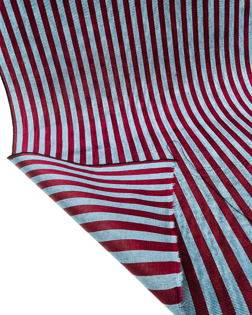 Osmanlı Başlık İçin Mavi Bordo Çizgili Lüks İpek Döşeme, Ev Tekstili İç Mekan Kumaşları: Yastık Kılıfları, Kimono Esintili Tasarımlar, İpek El Dokuma Kumaşlar, Şantung