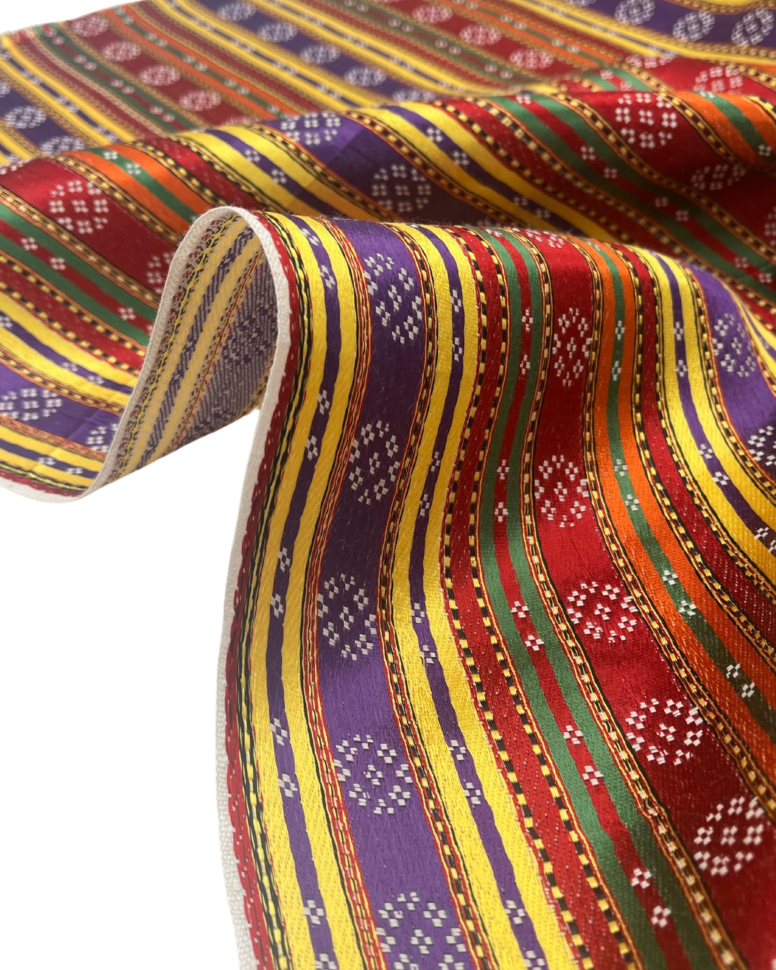 Satin Silk Weave, Ethnic Pattern Home Textile Interior Fabrics, Traditional Syrian Fabrics
