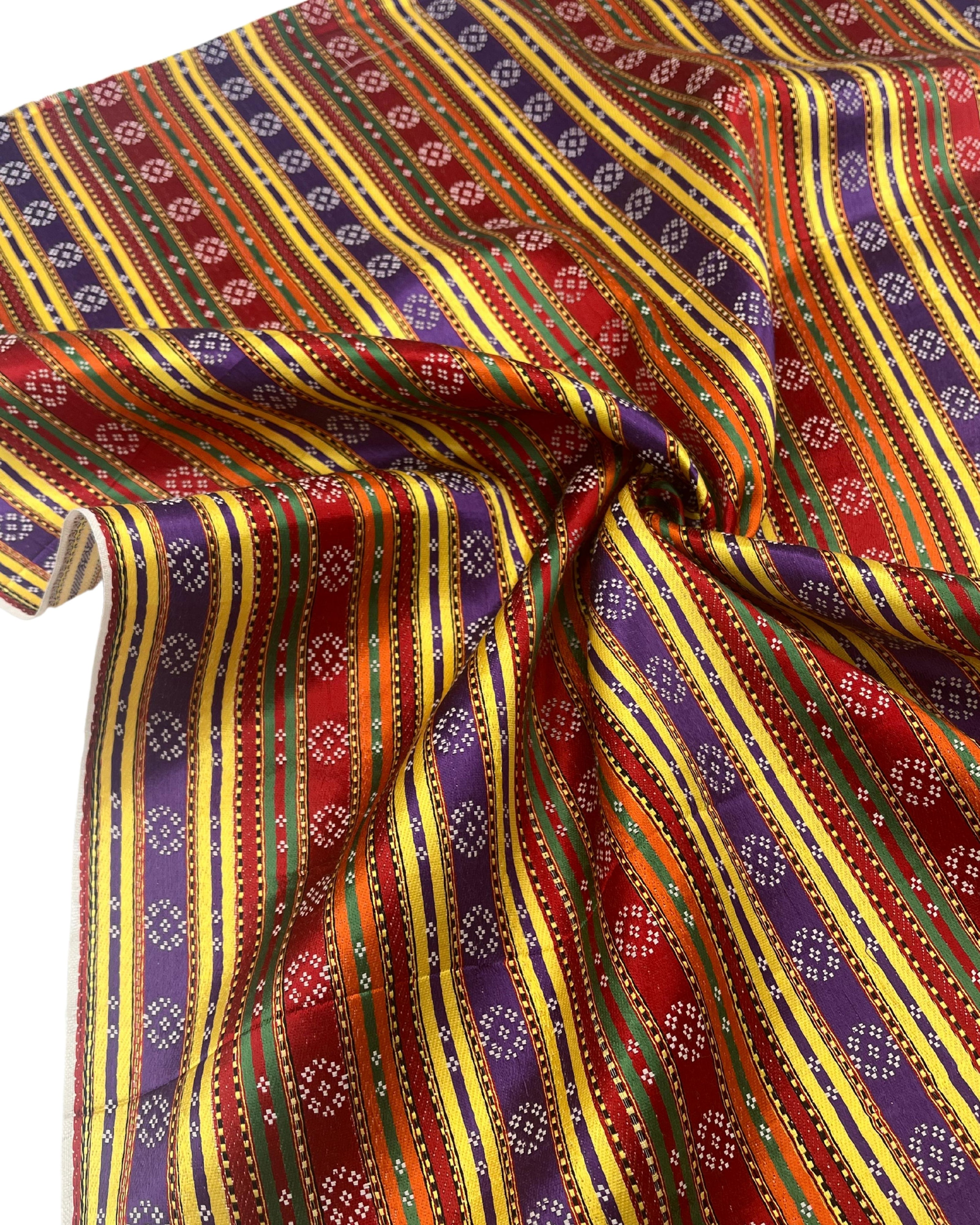 Satin Silk Weave, Ethnic Pattern Home Textile Interior Fabrics, Traditional Syrian Fabrics