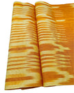 Ikat Yellow Striped Silk Home Textile Interior Fabrics Moire, Watermark Pattern.