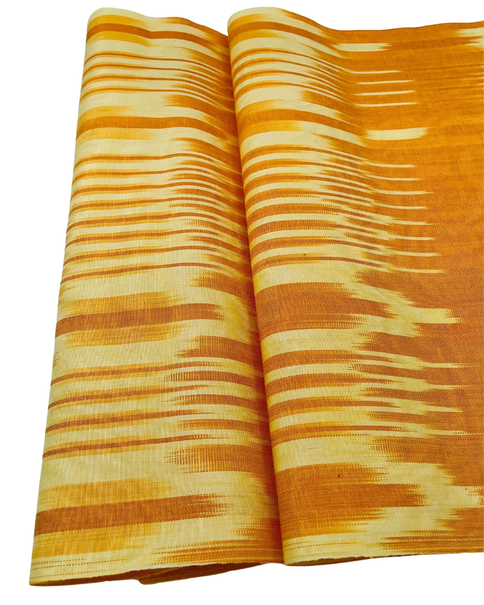 Ikat Yellow Striped Silk Home Textile Interior Fabrics Moire, Watermark Pattern.