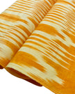 Ikat Yellow Striped Silk Home Textile Interior Fabrics Moire, Watermark Pattern.