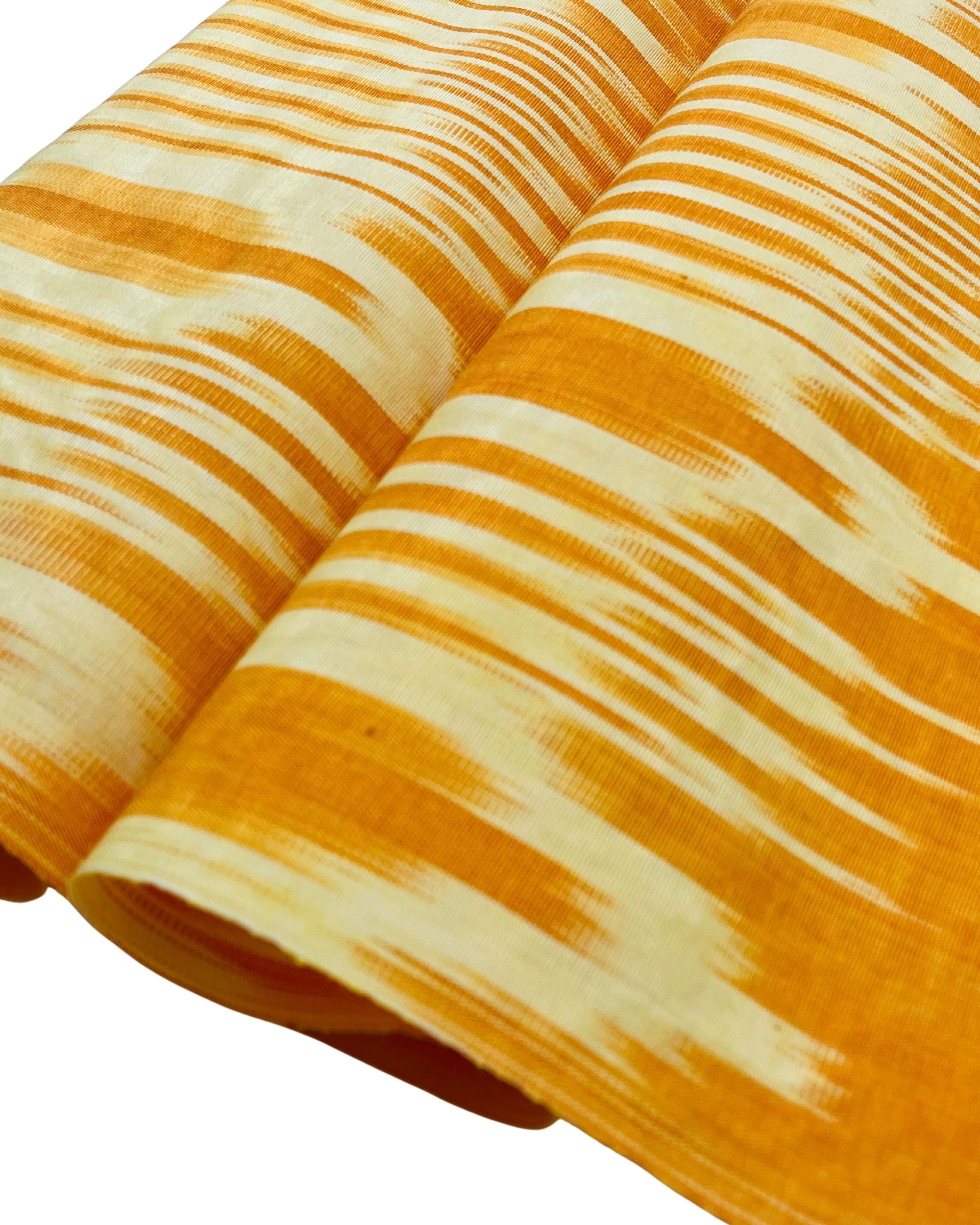 Ikat Yellow Striped Silk Home Textile Interior Fabrics Moire, Watermark Pattern.