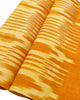 Ikat Yellow Striped Silk Home Textile Interior Fabrics Moire, Watermark Pattern.