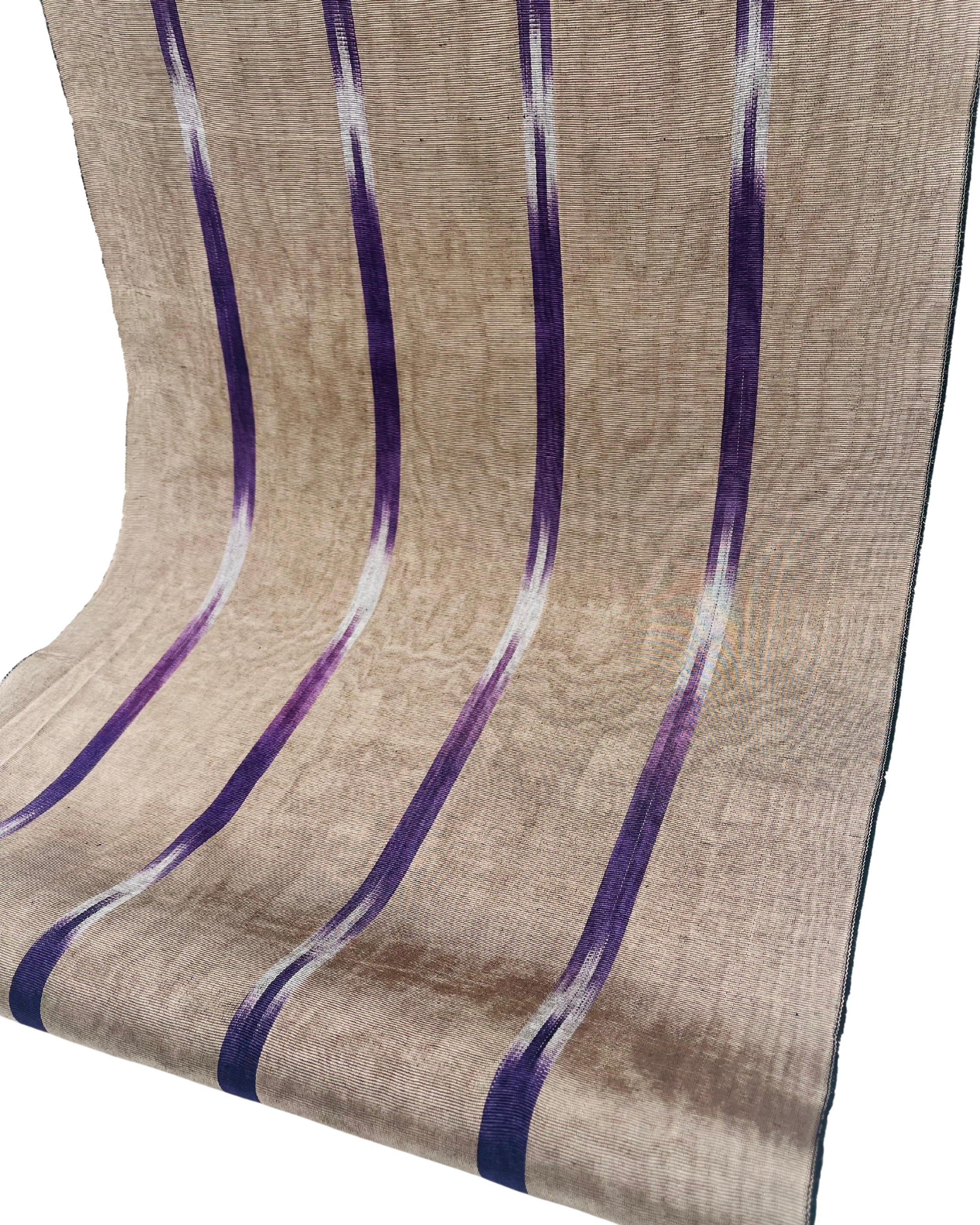Ikat Purple Striped Silk Upholstery Home Textile Interior Fabrics Moire.