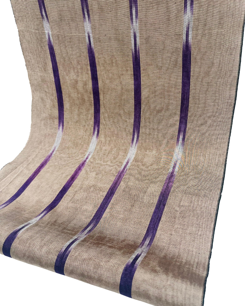 Osmanlı Başlıklı İkat Mor Çizgili Lüks İpek Döşeme, Ev Tekstili İç Mekan Kumaşları: Yastık Kılıfları, Kimono Esintili Tasarımlar, Filigran Desenleri.