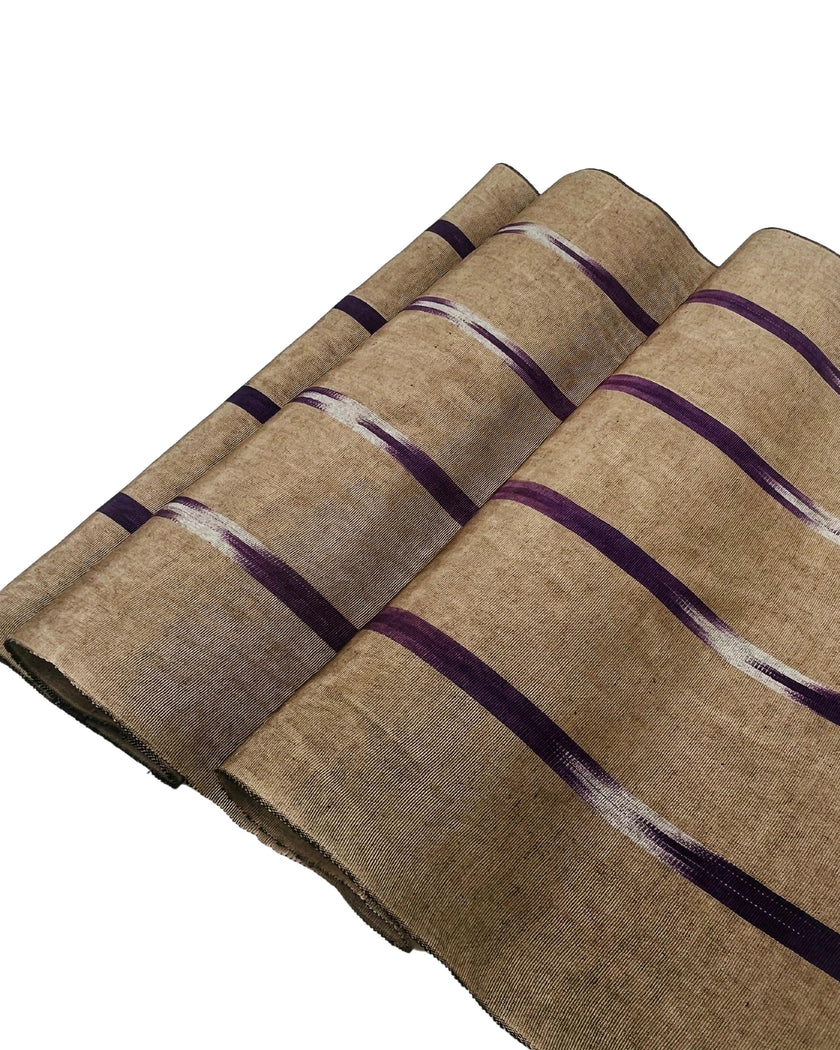 Osmanlı Başlıklı İkat Mor Çizgili Lüks İpek Döşeme, Ev Tekstili İç Mekan Kumaşları: Yastık Kılıfları, Kimono Esintili Tasarımlar, Filigran Desenleri.