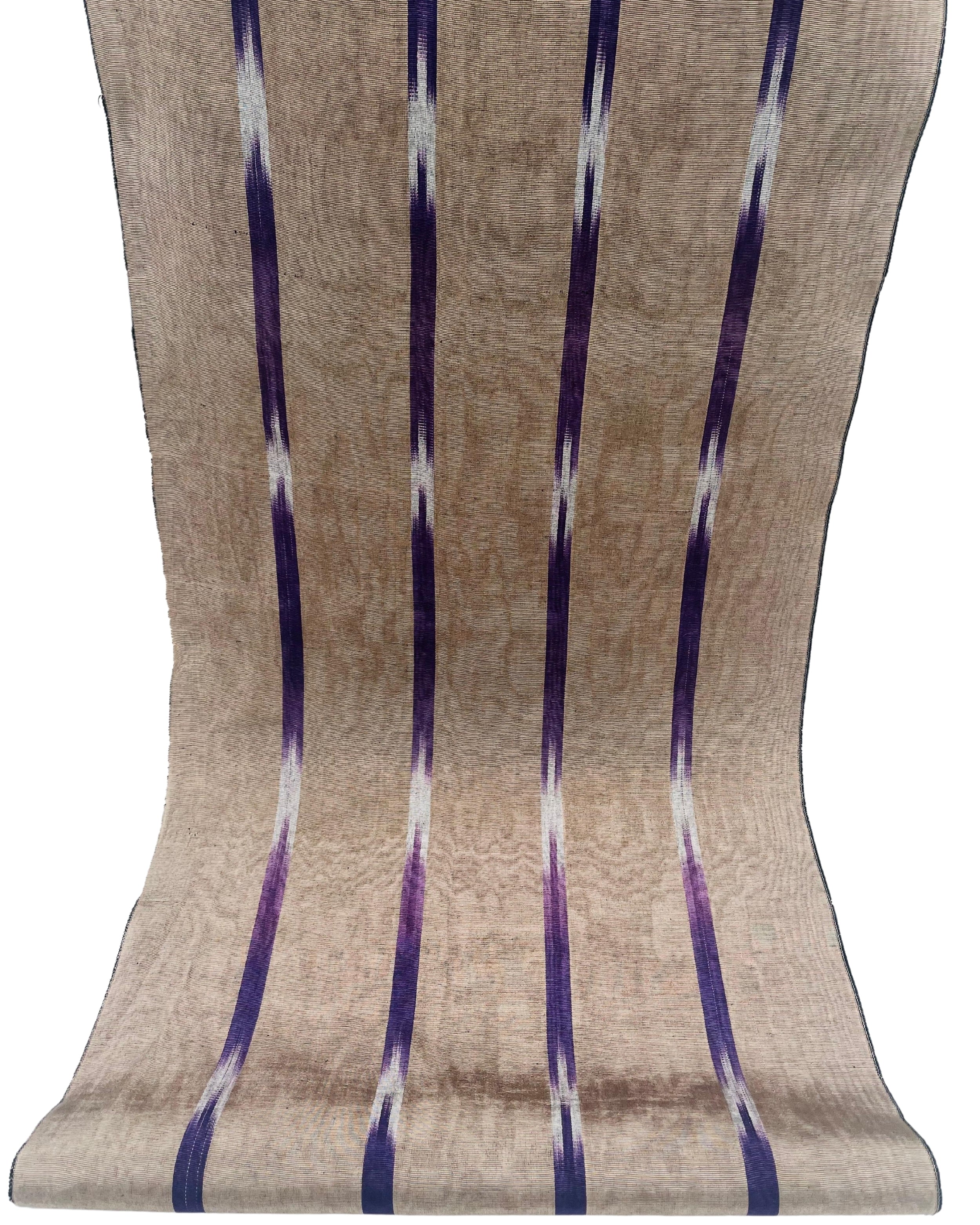 Ikat Purple Striped Silk Upholstery Home Textile Interior Fabrics Moire.