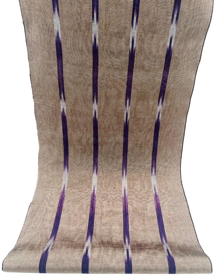 Osmanlı Başlıklı İkat Mor Çizgili Lüks İpek Döşeme, Ev Tekstili İç Mekan Kumaşları: Yastık Kılıfları, Kimono Esintili Tasarımlar, Filigran Desenleri.