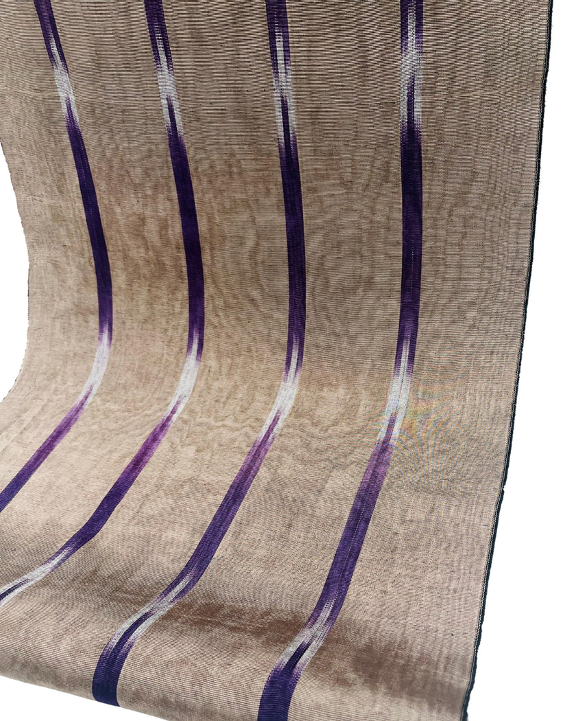 Osmanlı Başlıklı İkat Mor Çizgili Lüks İpek Döşeme, Ev Tekstili İç Mekan Kumaşları: Yastık Kılıfları, Kimono Esintili Tasarımlar, Filigran Desenleri.