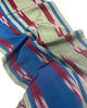 Blue Green Ikat Striped Silk Home Textile Interior Fabrics Moire.