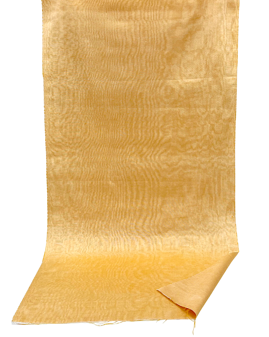 Yellow Silk Fabric, Moire Silk Fabric, Silk By The Yard. Watermark Pattern.