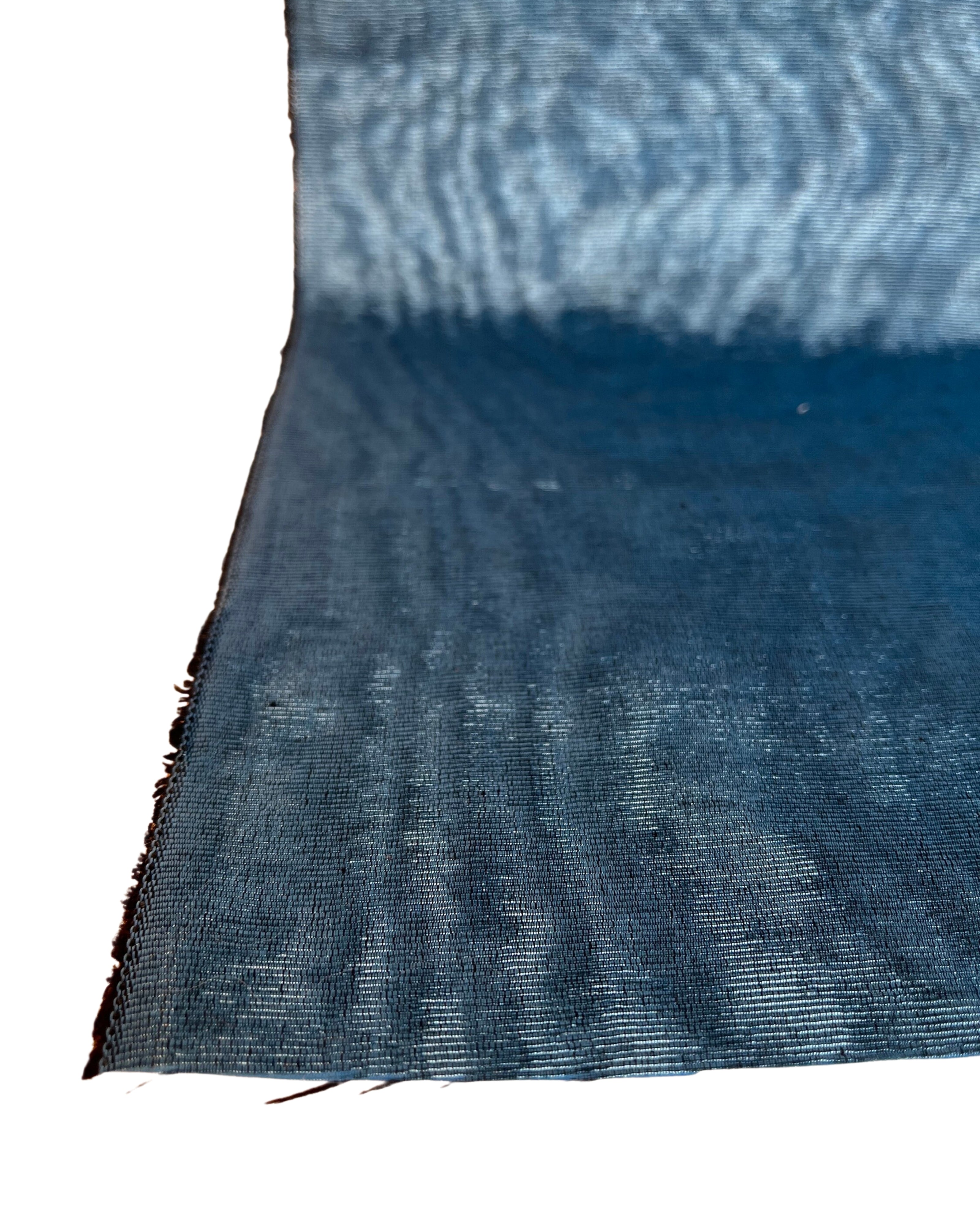 Tapisserie d'ameublement luxueuse en soie bleue pour tête de lit ottomane, tissus d'intérieur pour textiles de maison : housses d'oreiller, motifs inspirés du kimono, motifs en filigrane.