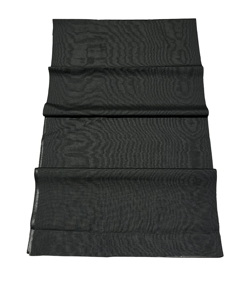 Tapisserie d'ameublement luxueuse en soie noire pour tête de lit ottomane, tissus d'intérieur pour textiles de maison : housses d'oreiller, motifs inspirés du kimono, motifs en filigrane.