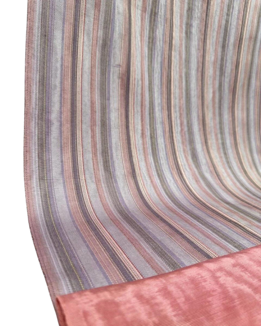 Osmanlı Başlık İçin Pembe Çizgili Lüks İpek Döşeme, Ev Tekstili İç Mekan Kumaşları: Yastık Kılıfları, Kimono Esintili Tasarımlar, İpek Şantung Saten İpek.